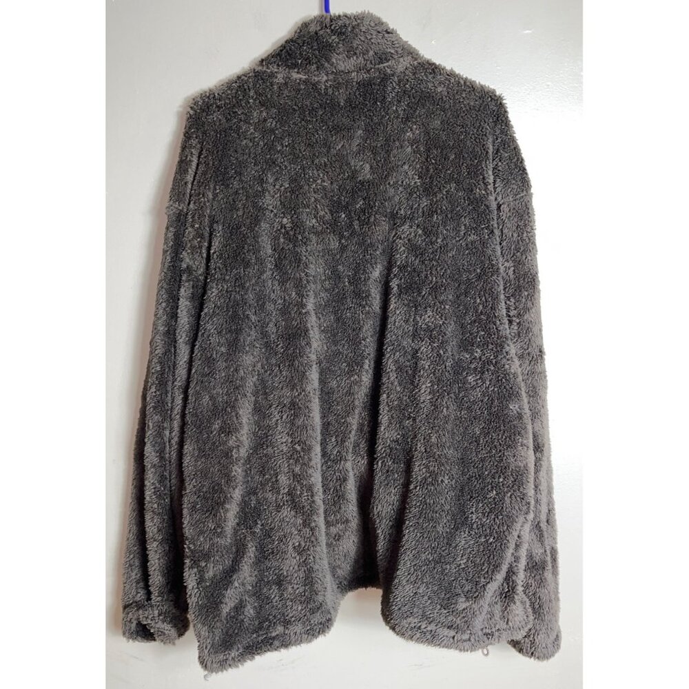 Forever 21 Teddy Jacket Chocolate Brown Poly Fleece Zip Soft Cozy Unisex Men XXL - Picture 2 of 7